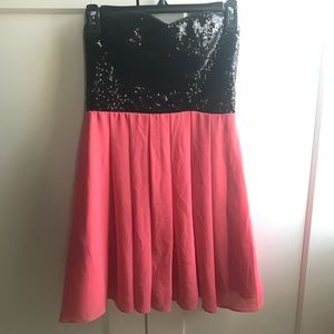 Pink Strapless Homecoming Party Dress